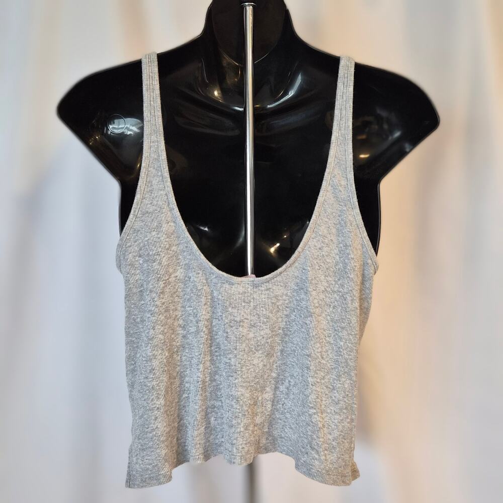 Savage X Fenty Gray Ribbed Scoop Tank // Y2K Whimsigoth Lounge small/medium - Picture 3 of 8
